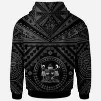 Fiji Custom Zip up Hoodie Fiji Seal With Polynesian Tattoo Style (Black) - Polynesian Pride