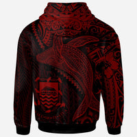 Tuvalu Hoodie Humpback Whale & Coat of Arms Red - Polynesian Pride