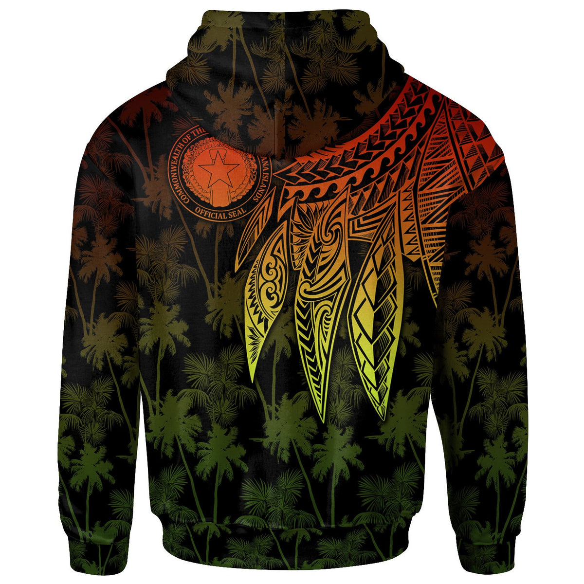 Northern Mariana Islands Polynesian Custom Hoodie Polynesian Wings Reggae - Polynesian Pride