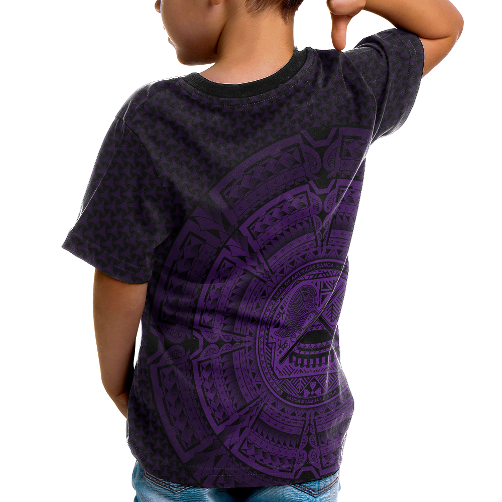 American Samoa Polynesian T Shirt Polynesian Circle (Purple) - Polynesian Pride