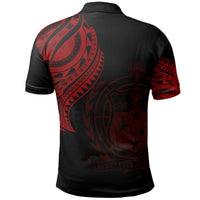 Samoa Custom Polo Shirt Samoan Tatau Red Patterns - Polynesian Pride