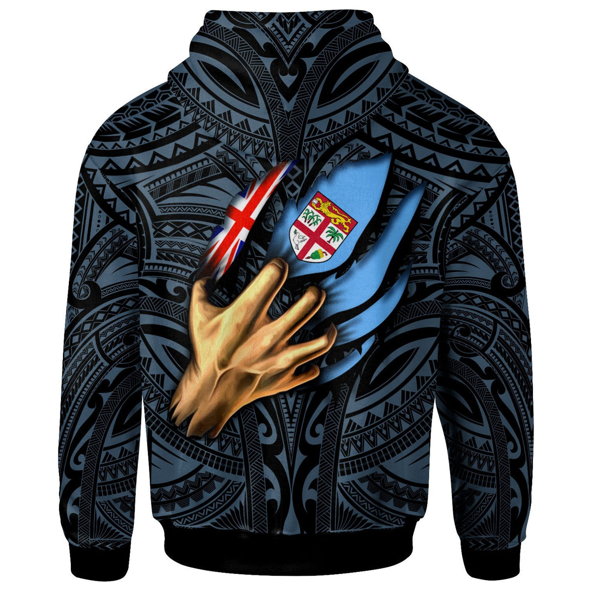 Fiji Custom Hoodie Fiji In Me (Blue) - Polynesian Pride