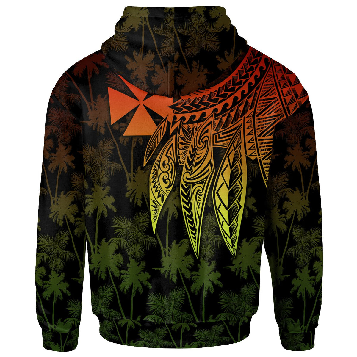 Wallis and Futuna Hoodie Polynesian Wings Reggae - Polynesian Pride