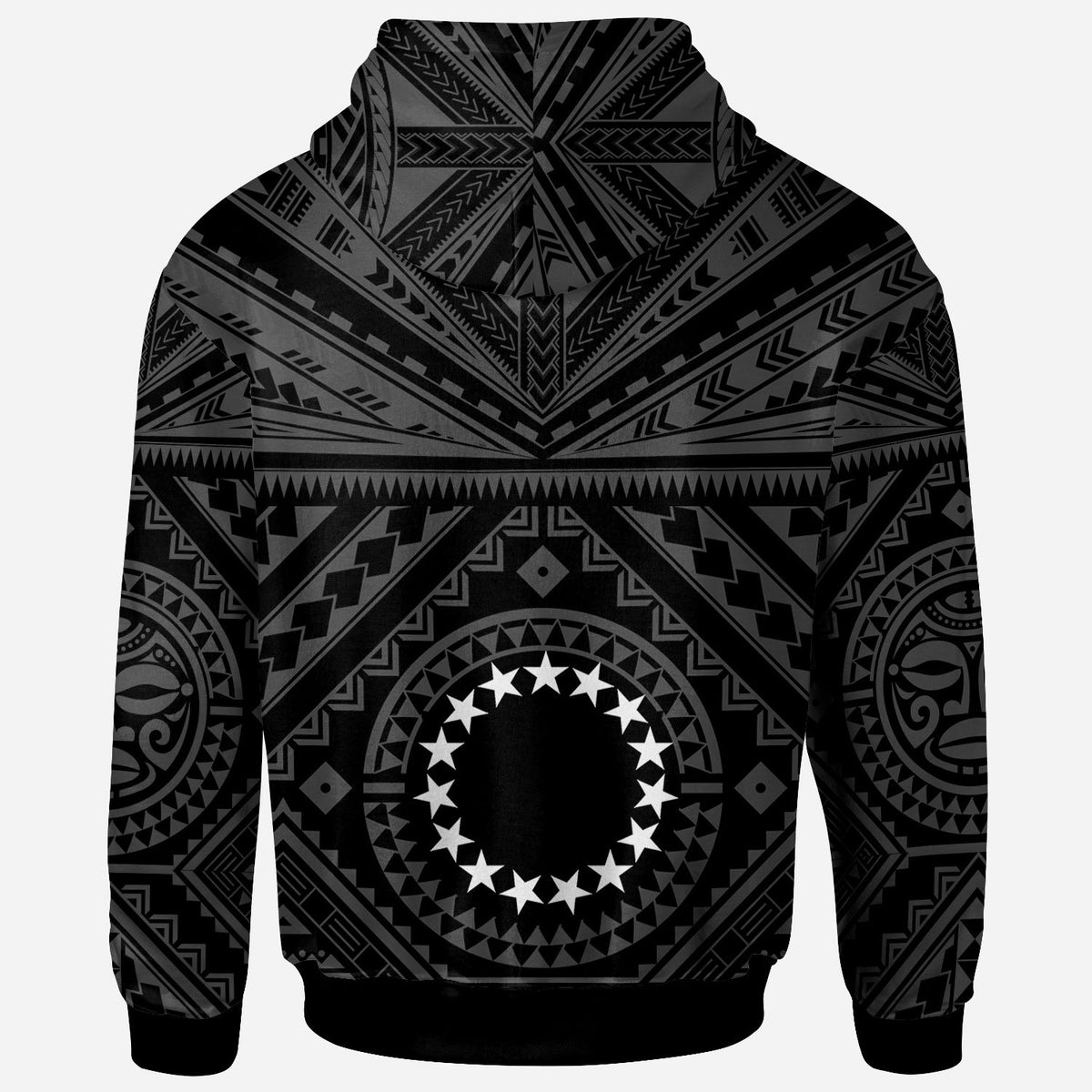Cook Island Hoodie Seal With Polynesian Tattoo Style (Black) - Polynesian Pride