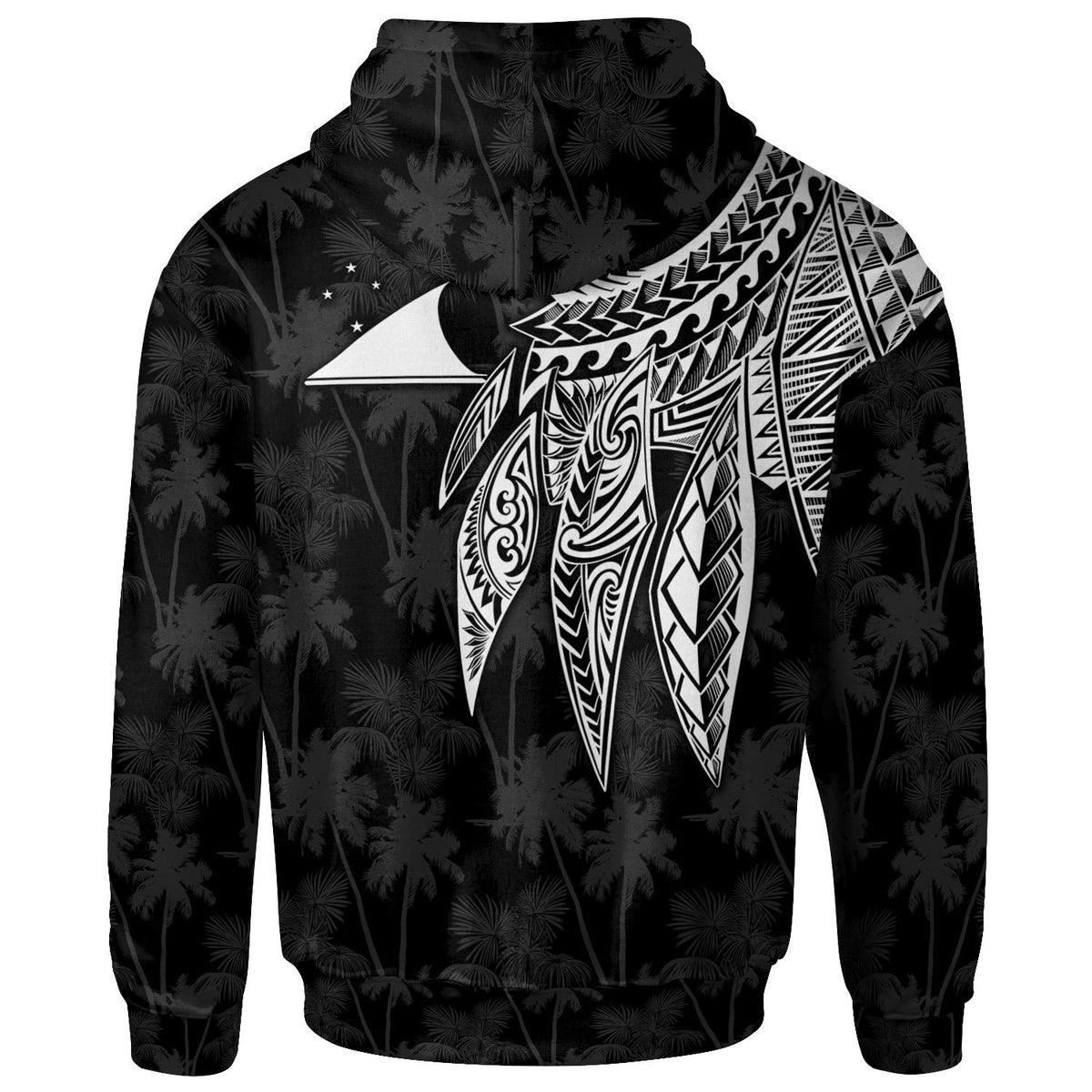 Tokelau Hoodie Polynesian Wings (White) - Polynesian Pride