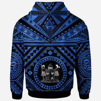 Fiji Hoodie Fiji Seal With Polynesian Tattoo Style (Blue) - Polynesian Pride