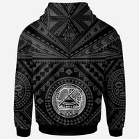 American Samoa Custom Zip up Hoodies Seal In Polynesian Tattoo Style (Black) - Polynesian Pride
