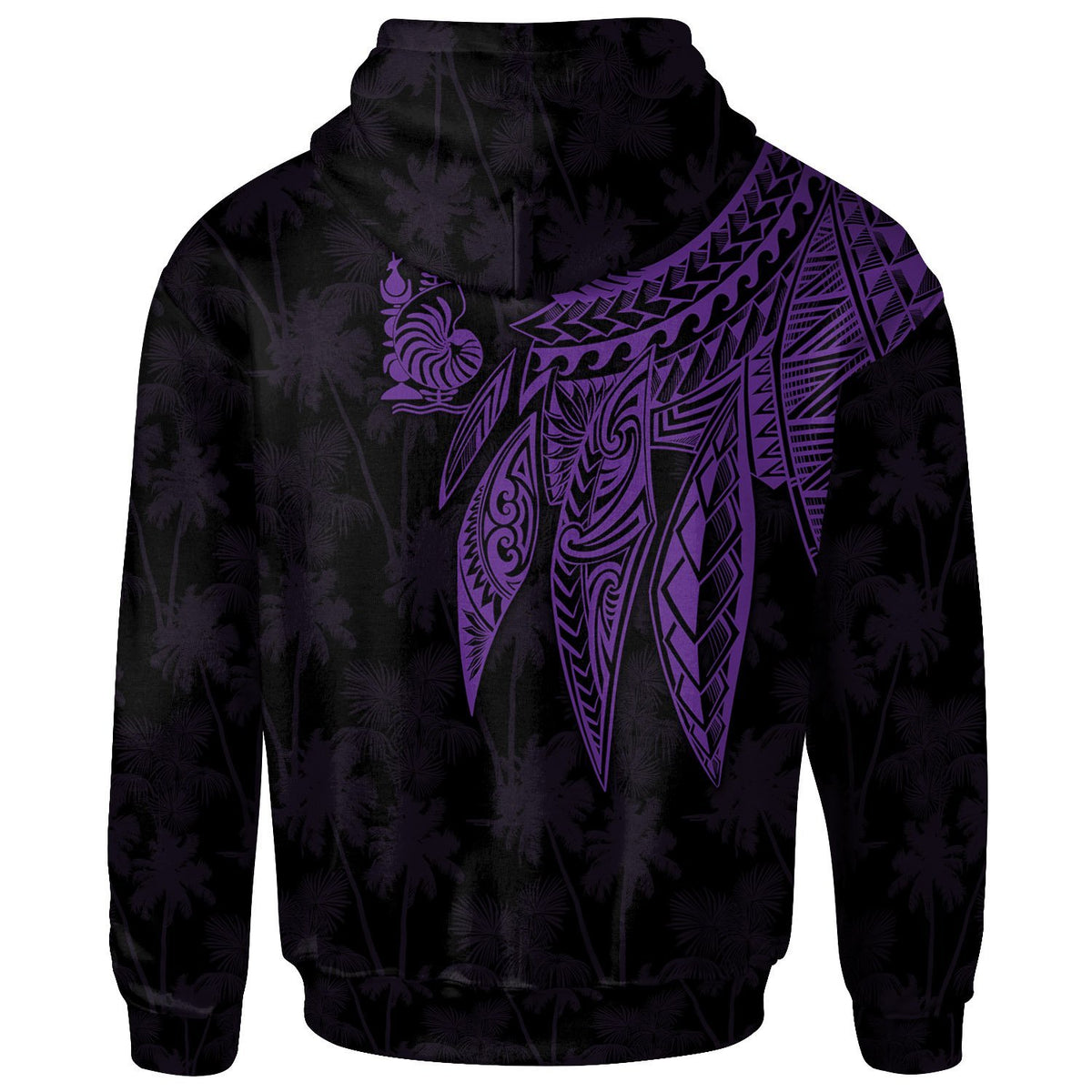 New Caledonia Custom Hoodie Polynesian Wings Purple - Polynesian Pride