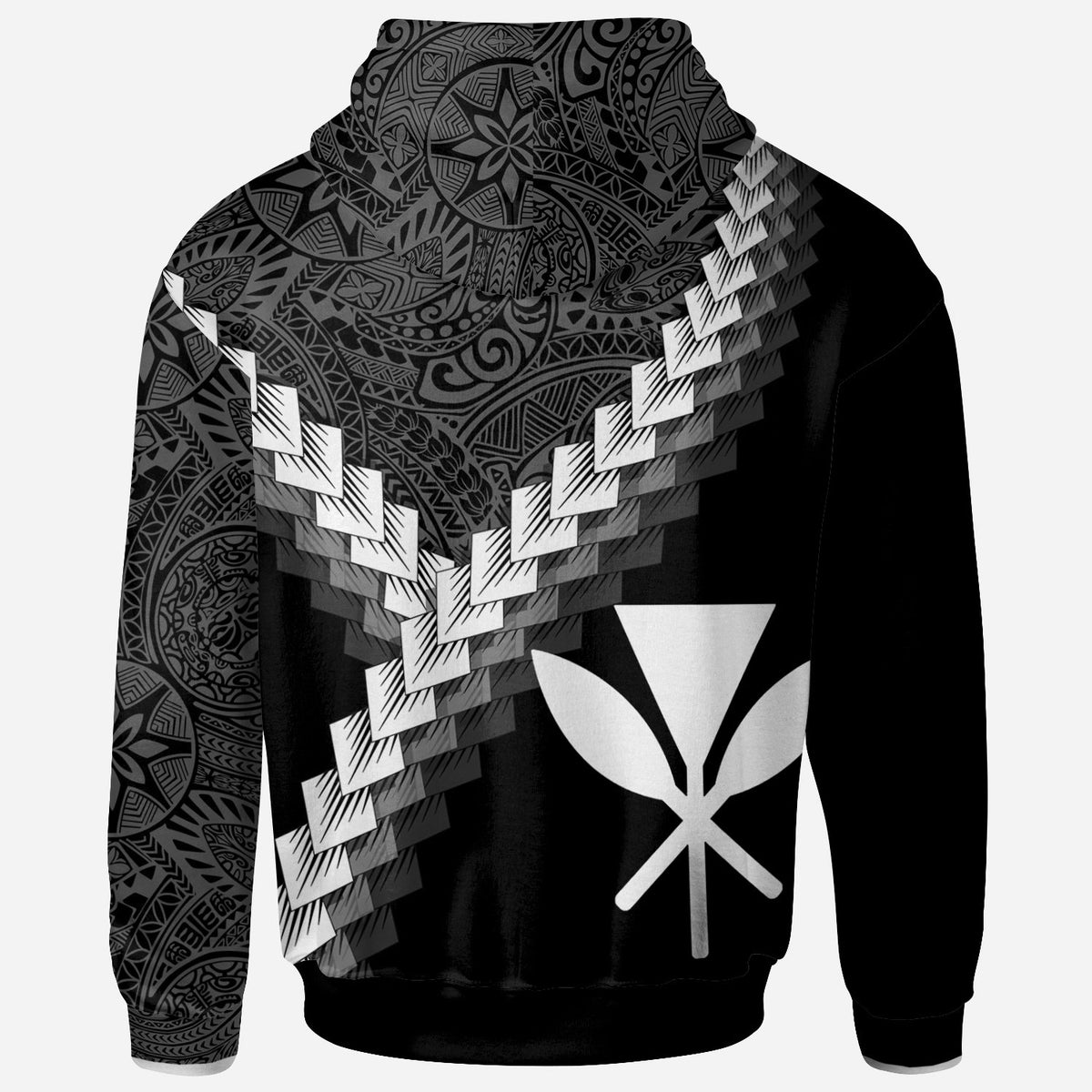 Hawaii Kanaka Maoli Hoodie Coat of Arms With Polynesian Tattoo - Polynesian Pride