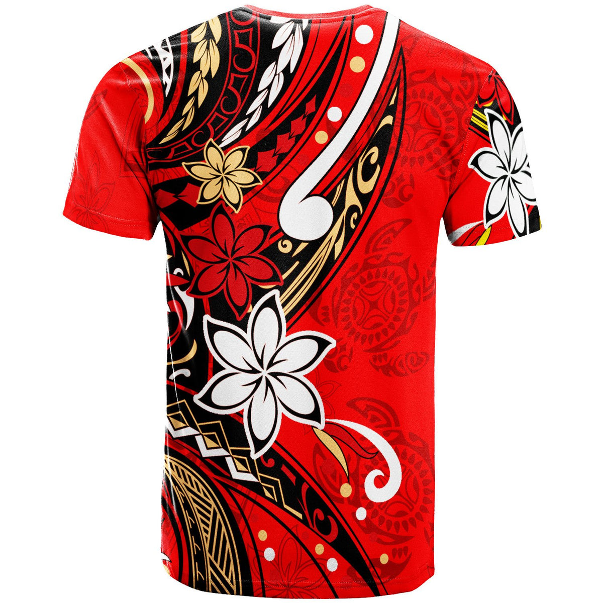 Vanuatu T Shirt Tribal Flower With Special Turtles Red Color - Polynesian Pride