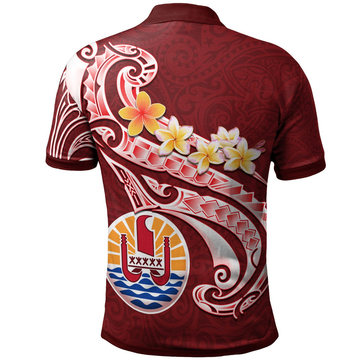 Tahiti Custom Polo Shirt Tahitian Seal Polynesian Patterns Plumeria - Polynesian Pride