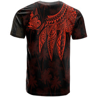 Wallis and Futuna Custom T Shirt Polynesian Wings Red - Polynesian Pride