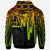 American Samoa Custom Zip up Hoodie Seal With Polynesian Pattern Heartbeat Style (Gold) - Polynesian Pride