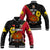 (Custom Text and Number) The Kumuls PNG Baseball Jacket Papua New Guinea Polynesian Dynamic Style Black LT14 Unisex Black - Polynesian Pride