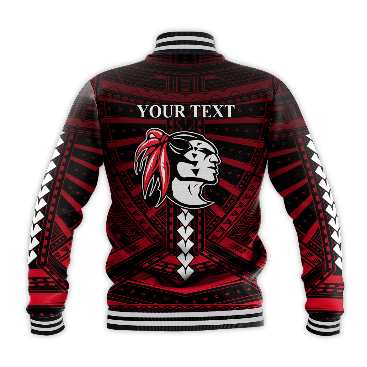(Custom Personalised) Polynesian Red Raiders Baseball Jacket - Kahuku Hawaii School LT13 - Polynesian Pride