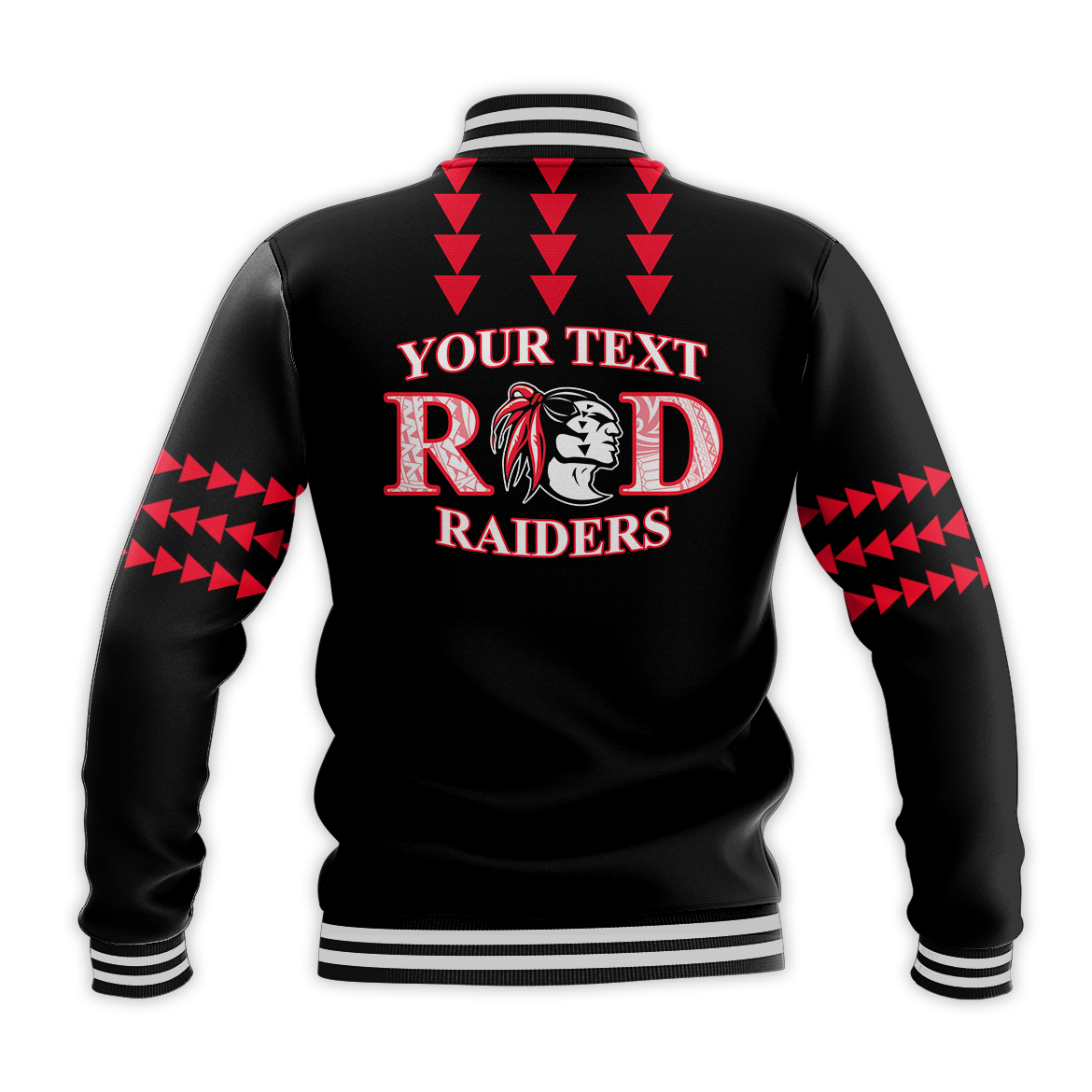 (Custom Personalised) Red Raiders Baseball Jacket Kahuku School LT13 - Polynesian Pride
