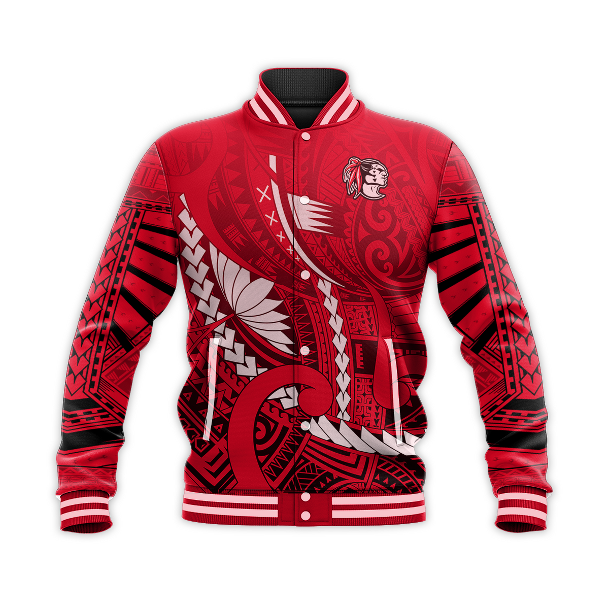 Kahuku Shool Baseball Jacket Enthusiasm Red Raiders LT13 Unisex Red - Polynesian Pride
