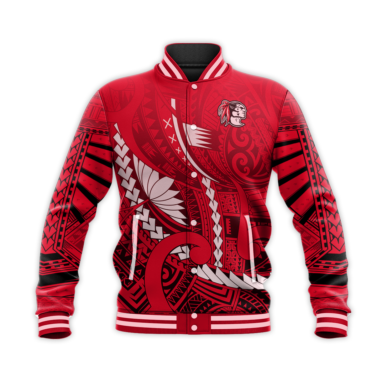 Kahuku Shool Baseball Jacket Enthusiasm Red Raiders LT13 Unisex Red - Polynesian Pride