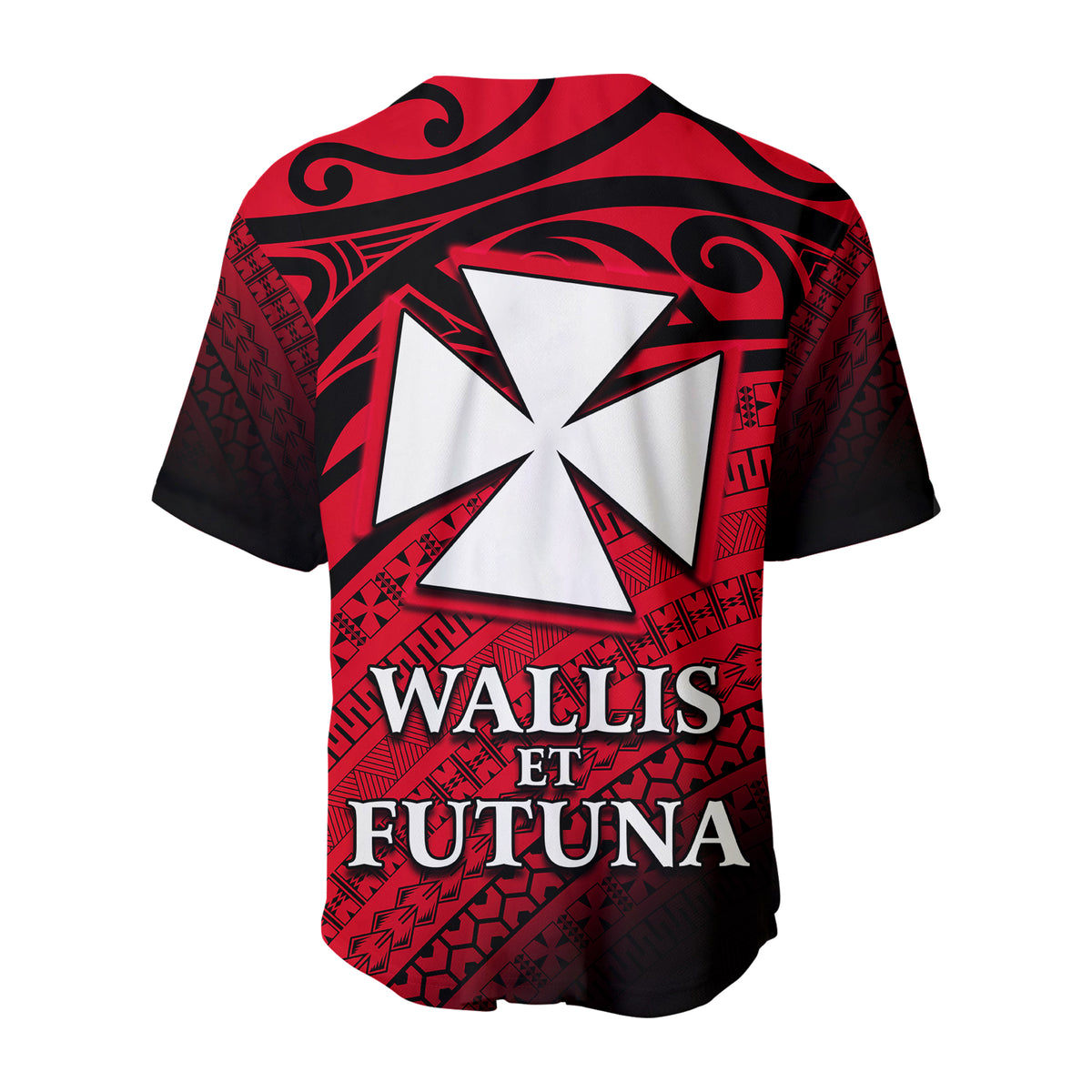 Alo Chiefdom Wallis et Futuna Baseball Jersey Polynesian Pattern and Flag LT13 - Polynesian Pride