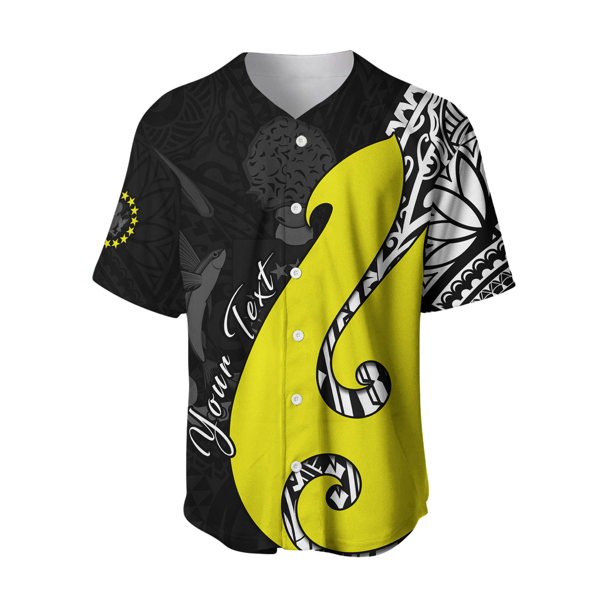 (Custom Personalised) Cook Islands Baseball Jersey Matau Polynesian Simple Fish Hook LT13 - Polynesian Pride