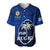 Fiji Rugby Baseball Jersey Flying Fijians Blue Tapa Pattern LT13 - Polynesian Pride