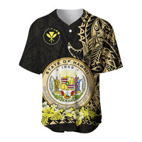 Hawaiian Polynesian Baseball Jersey Gold Seal of Hawaii LT13 - Polynesian Pride