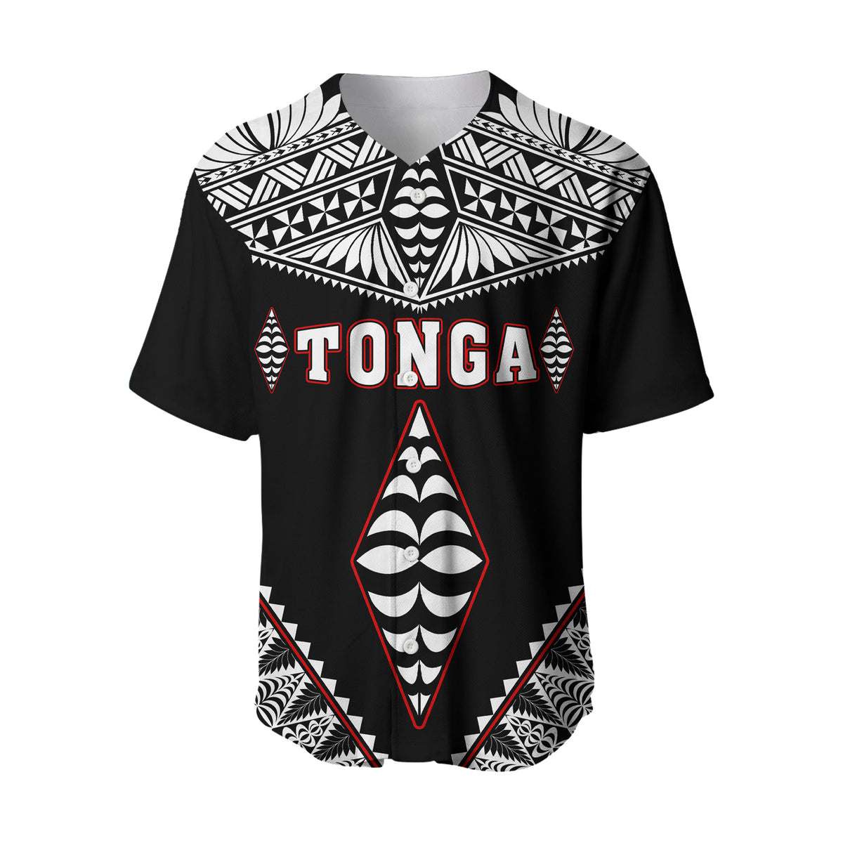 Tonga Baseball Jersey Tongan Kupesi Pattern LT13 - Polynesian Pride