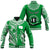 (Custom Text and Number) Rarotonga Cook Islands Baseball Jacket Turtle and Map Style Green LT13 Unisex Green - Polynesian Pride