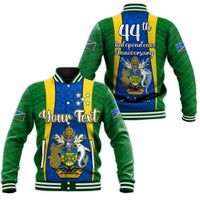 (Custom Personalised) Solomon Islands Day Baseball Jacket 44 Years Independence Anniversary LT13 Unisex Green - Polynesian Pride