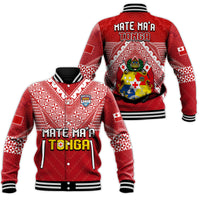 Tonga Rugby MMT Baseball Jacket Ngatu Mate Maa Tonga Special LT13 Unisex Red - Polynesian Pride