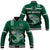 Hawaii Football Baseball Jacket Kakau Rainbow Warriors Helmet Go Bows LT14 Unisex Green - Polynesian Pride