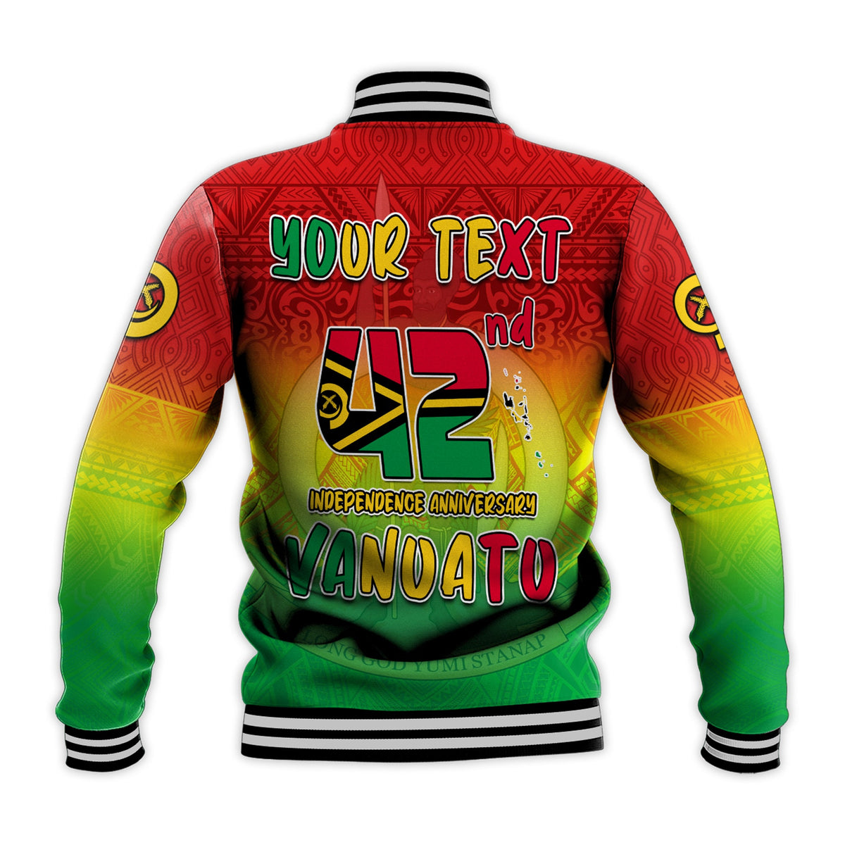 (Custom Personalised) Vanuatu Independence Day Baseball Jacket 42nd Anniversary Yumi Yumi Yumi LT13 - Polynesian Pride