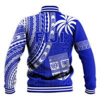 Fiji Rugby Sevens Baseball Jacket Fijian 7s Tapa Polynesian Blue Ver.02 LT13 - Polynesian Pride