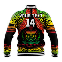 (Custom Text And Number) Samoa Rugby Baseball Jacket Teuila Torch Ginger Gradient Style LT14 - Polynesian Pride