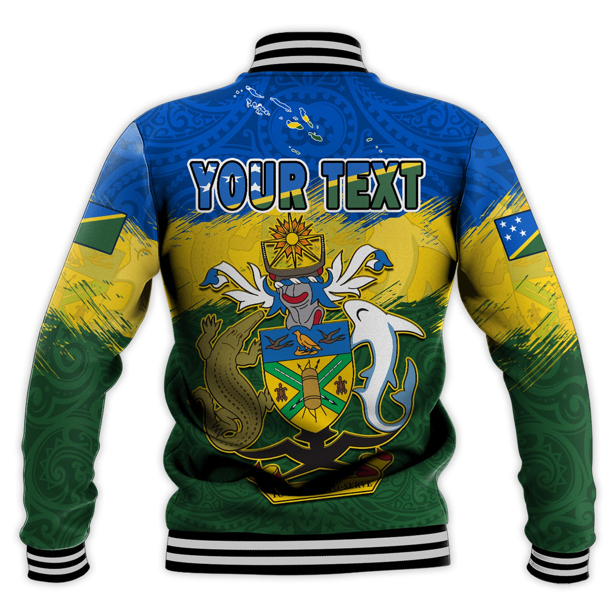 (Custom Personalised) Solomon Islands Baseball Jacket Happy 44th Independence Anniversary Polynesian Pattern LT14 - Polynesian Pride