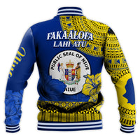 Niue Hiapo Baseball Jacket Rock of Polynesia Tapa Niuean Crab Happy Day LT13 - Polynesian Pride
