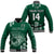 (Custom Text And Number) Hawaii Football Baseball Jacket Kakau Rainbow Warriors Helmet LT14 Unisex Green - Polynesian Pride