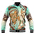 Hawaii Baseball Jacket Polynesian Shark And Sea Turtle Dreamy Turquoise Artsy LT14 Unisex Turquoise - Polynesian Pride