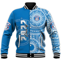 (Custom Text And Number) Apifoou Tonga College Baseball Jacket Class Of Year Tongan Ngatu Pattern LT14 - Polynesian Pride