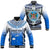 Custom Text And Number Fiji Baseball Jacket Kaiviti Fijian Special Tapa Pattern LT14 Unisex Blue - Polynesian Pride