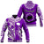 Rarotonga Cook Islands Baseball Jacket Turtle and Map Style Purple LT13 Unisex Purple - Polynesian Pride