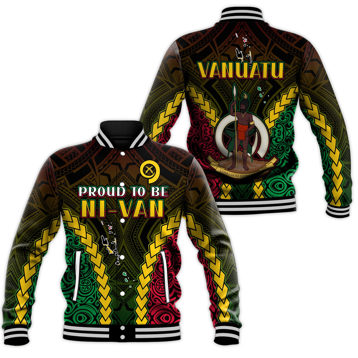 Vanuatu Indigenous Baseball Jacket Proud To Be Ni - Vanuatu Polynesian Pattern LT13 Unisex Black - Polynesian Pride