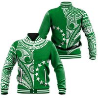 Cook Islands Tatau Baseball Jacket Symbolize Passion Stars Version Green LT13 Unisex Green - Polynesian Pride