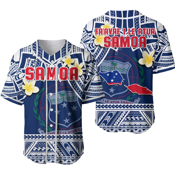 Samoa Baseball Jersey Samoan Plumeria Flowers Mix Polynesian Pattern 02 ...