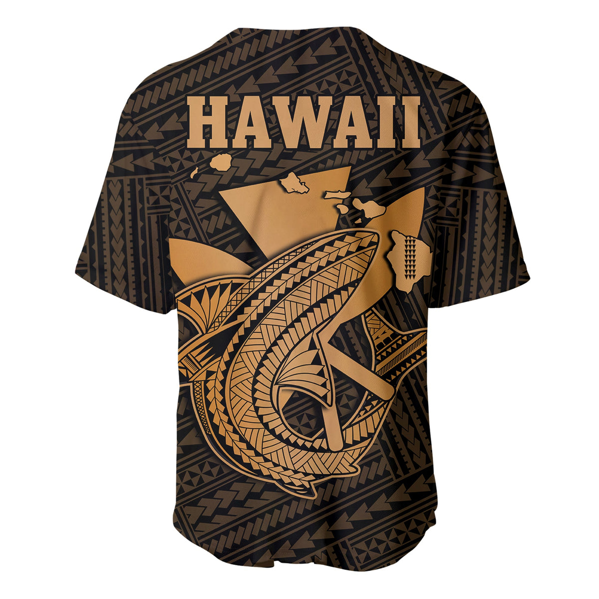 (Custom Personalised) Hawaii Baseball Jersey Kakau Kanaka Maoli Combine Polynesian Shark Ver.01 LT14 - Polynesian Pride