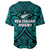 New Zealand Silver Fern Rugby Baseball Jersey All Black Turquoise NZ Maori Pattern LT13 - Polynesian Pride