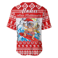Custom Personalised Hawaii Christmas Baseball Jersey Surfing Santa Mele Kalikimaka Polynesian LT14 - Polynesian Pride