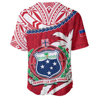 Samoa Baseball Jersey Samoan Coat Of Arms With Coconut Red Style LT14 - Polynesian Pride