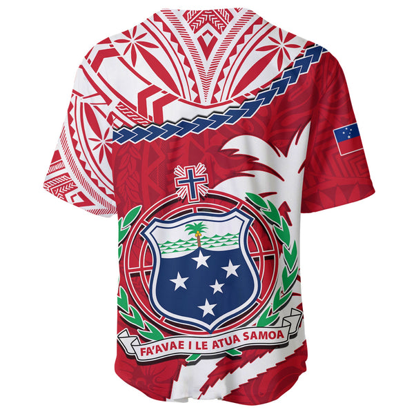 Samoa Baseball Jersey Samoan Coat Of Arms With Coconut Red Style LT14