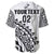 (Custom Text And Number) Fiji Rugby Baseball Jersey Fijian Cibi Dance Tapa Pattern White LT14 - Polynesian Pride